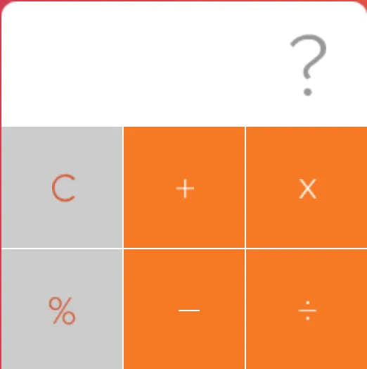 Calculator with orange and grey keys 