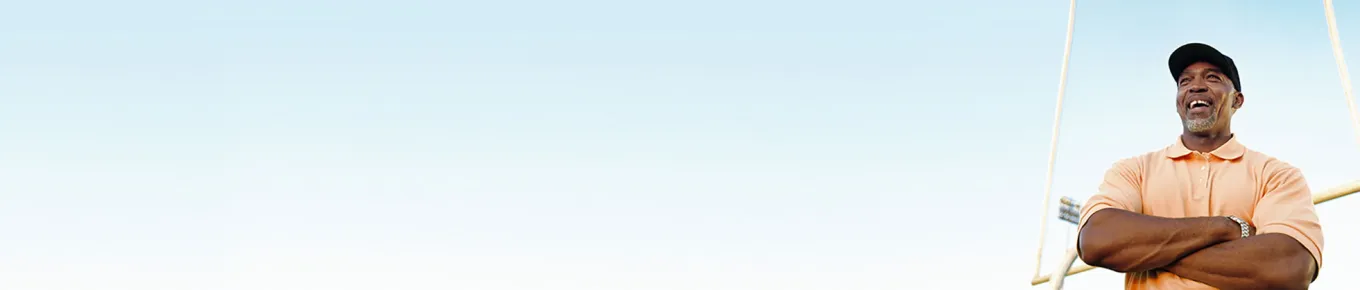 older african american man on football field