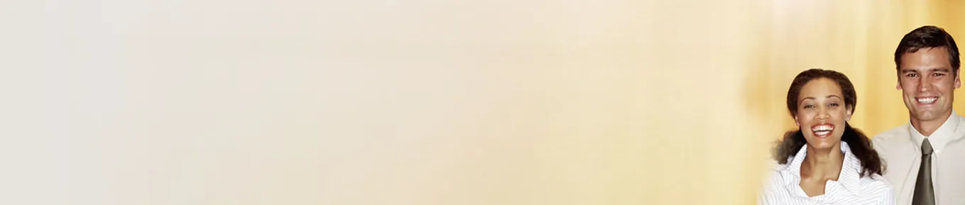 professional man and woman smiling