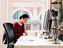 woman at desk