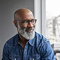 african american man wearing glasses