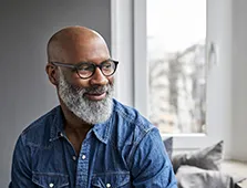 african american man wearing glasses